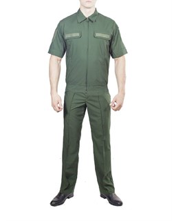 Костюм летний офисный с коротким рукавом для военнослужащих МО СВ, олива (ткань рип-стоп) - фото 12893