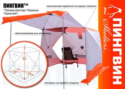 Палатка ПИНГВИН Шелтерс "Призма Шелтерс Премиум Термолайт", универсальная Палатка ПИНГВИН Шелтерс "Призма Шелтерс Премиум Термолайт", универсальная
